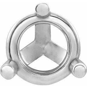 Settings 14K White 4.6 mm Round 3-Prong Earring Setting