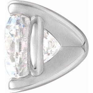Settings 14K White 4.6 mm Round 3-Prong Earring Setting