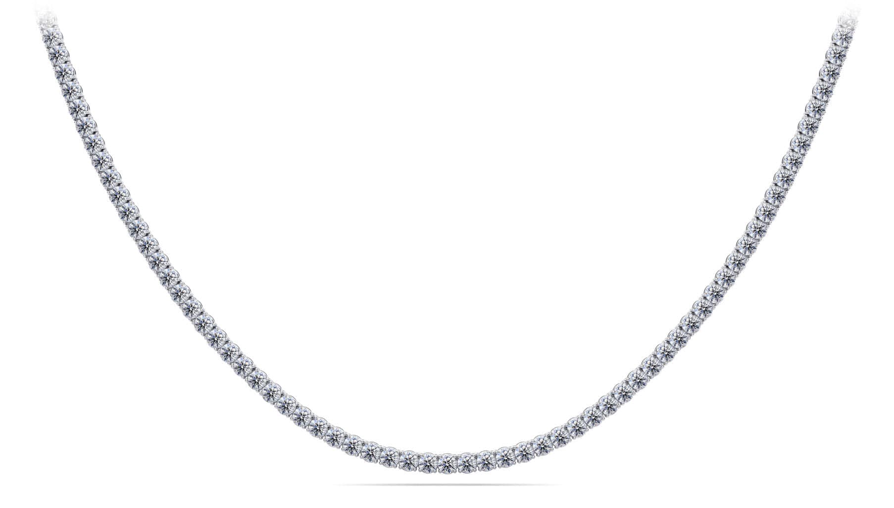 14K WHITE GOLD 6.50CT TW LAB GROWN ROUND BRILLIANT DIAMOND ACCENT 18" TENNIS NECKLACE