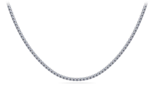 14K WHITE GOLD 6.50CT TW LAB GROWN ROUND BRILLIANT DIAMOND ACCENT 18" TENNIS NECKLACE