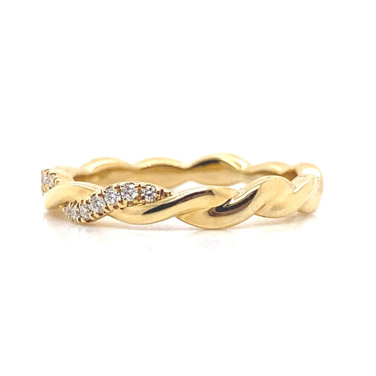 18KY .30CTW NATURAL RBC DIAMOND HALF ETERNITY TWIST BAND