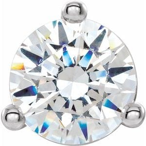 Settings 14K White 4.6 mm Round 3-Prong Earring Setting