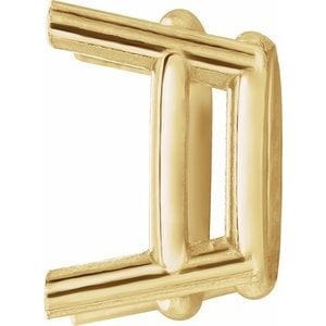 Settings 14K Yellow 7x5 mm Elongated Cushion 4-Prong Basket Earring Setting