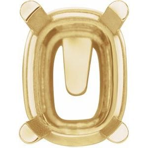 Settings 14K Yellow 7x5 mm Elongated Cushion 4-Prong Basket Earring Setting