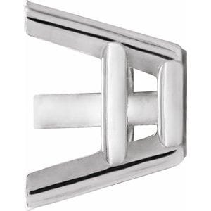 Settings Platinum 6.5 mm Trillion 3-Prong Earring Setting