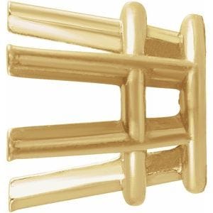 Settings 14K Yellow 5 mm  Heart 4-Prong Earring Setting