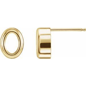Earrings 14K Yellow 5x3 mm Oval Back-Set Bezel Earring Mounting
