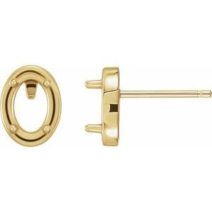 Earrings 14K Yellow 8x6 mm Oval 4-Prong Earring Mounting