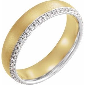 Rings 14K Yellow & White 6 mm 1/4 CTW Natural Diamond Band Size 11