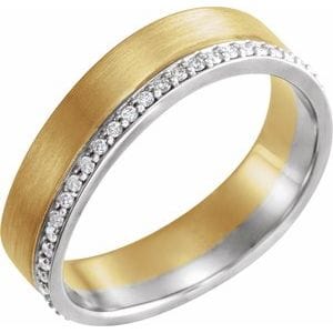 Rings 14K Yellow/White 6 mm 1/3 CTW Natural Diamond Band Size 7