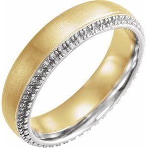Rings 14K Yellow & White 6 mm Duo Band Mounting Size 11