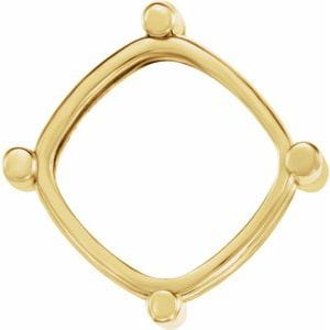 Settings 14K Yellow 6 mm Cushion 4-Prong Earring Setting