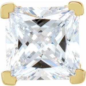 Settings 18K Yellow 4x4 mm Square 4-Prong Vintage-Inspired Scroll Earring Setting