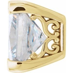 Settings 18K Yellow 4x4 mm Square 4-Prong Vintage-Inspired Scroll Earring Setting