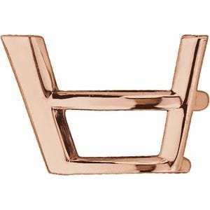 Settings 14K Rose 14x9 mm Pear 3-Prong V-End Basket Setting