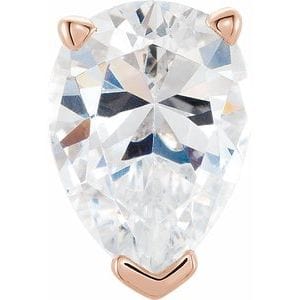 Settings 14K Rose 14x9 mm Pear 3-Prong V-End Basket Setting