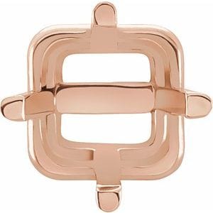 Settings 14K Rose 5 mm Square 4-Prong Lightweight Earring Setting