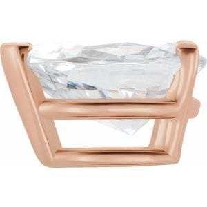 Settings 14K Rose 14x9 mm Pear 3-Prong V-End Basket Setting