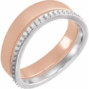 Rings 14K Rose/White 6.5 mm Band Mounting Size 6