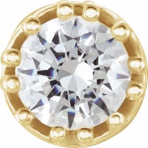 Settings 14K Yellow 4.5 mm Round 8-Prong Split Earring Setting