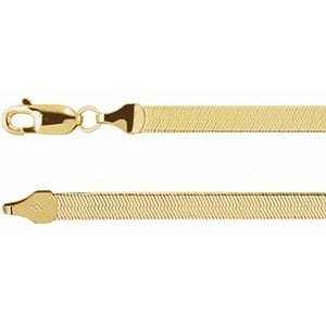 Bracelets 14K Yellow 3.8 mm Flexible Herringbone 7" Chain