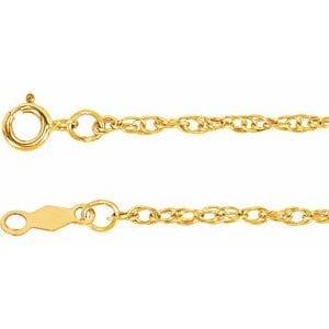 Bracelets 14K Yellow 1.5 mm Rope 7" Chain