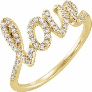 14K YELLOW 1/4 CTW NATURAL DIAMOND LOVE RING