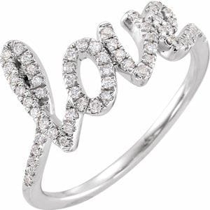 14K WHITE 1/4 CTW NATURAL DIAMOND LOVE RING