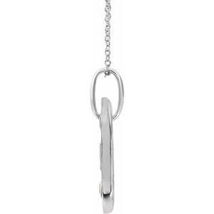 14K WHITE .05 CT NATURAL DIAMOND INITIAL V 16-18" NECKLACE