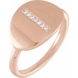 14K ROSE .04 CTW NATURAL DIAMOND INITIAL I RING