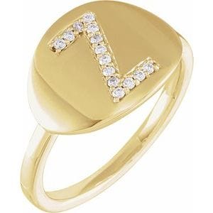 14K YELLOW 1/10 CTW NATURAL DIAMOND INITIAL Z RING