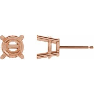 Earrings 14K Rose 6 mm Round 4-Prong Earring Mounting