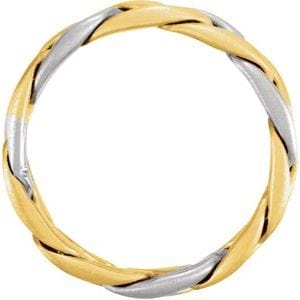Rings 14K Yellow/White 4.5 mm Hand-Woven Band Size 4.5