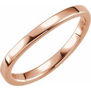 Rings 14K Rose 1.65 mm Ladies Stackable Band Size 5