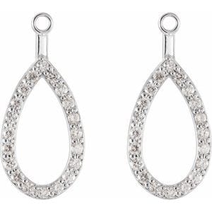 Earring Jackets 14K White 1/4 CTW Natural Diamond Teardrop Earring Jackets
