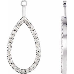 Earring Jackets 14K White 1/4 CTW Natural Diamond Teardrop Earring Jackets