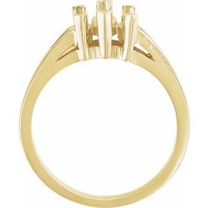 Rings 10K Yellow Three-Stone Anniversary Band Mounting
