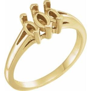 Rings 10K Yellow Three-Stone Anniversary Band Mounting