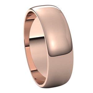 Rings 10K Rose 6 mm Lightweight Half Round Band Size 6.5