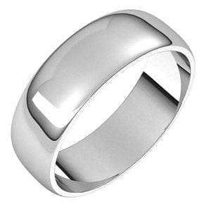 Rings Platinum 6 mm Lightweight Half Round Band Size 14