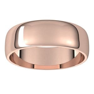 Rings 10K Rose 6 mm Lightweight Half Round Band Size 6.5
