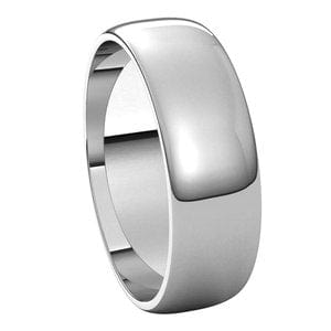 Rings Platinum 6 mm Lightweight Half Round Band Size 14