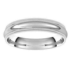 Rings Sterling Silver 4 mm Double Milgrain Comfort-Fit Half Round Band Size 11