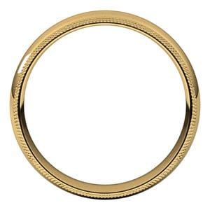 Rings 14K Yellow 5 mm Double Milgrain Comfort-Fit Half Round Band Size 10