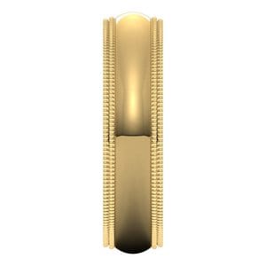 Rings 14K Yellow 5 mm Double Milgrain Comfort-Fit Half Round Band Size 11