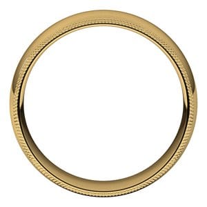 Rings 14K Yellow 7 mm Double Milgrain Comfort-Fit Half Round Band Size 9.5