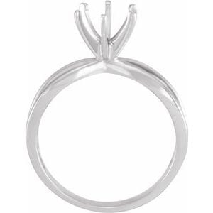 Rings 14K White 6.5 mm Round Engagement Ring Mounting