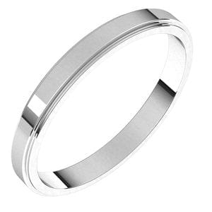 Rings Sterling Silver 2.5 mm Stepped-Edge Flat Band Size 7