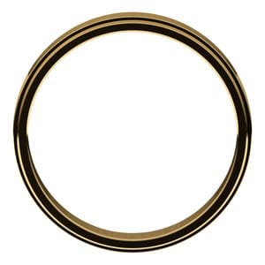 Rings 14K Yellow 4 mm Stepped-Edge Flat Band Size 9
