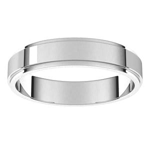 Rings Sterling Silver 4 mm Stepped-Edge Flat Band Size 7